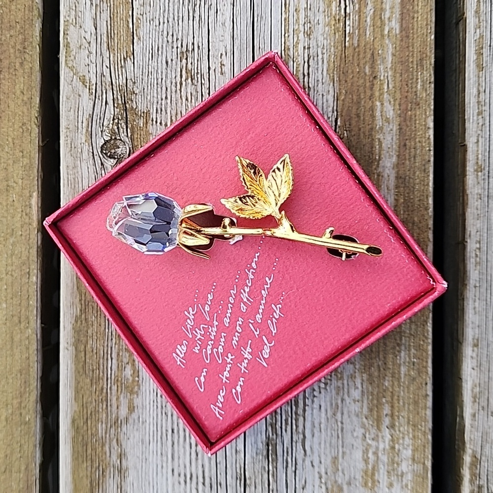 Swarovski Rose brooch Crystal Memories